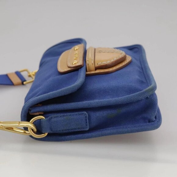 PRADA Shoulder Bag Canvas Blue Auth 111326 - Picture 3 of 16
